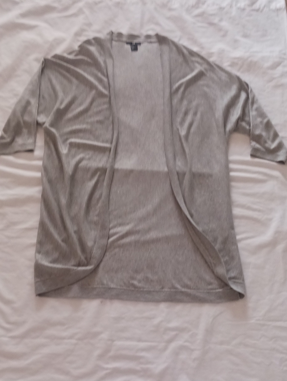 H&M Light Gray Short-Sleeve Open-Front Cardigan